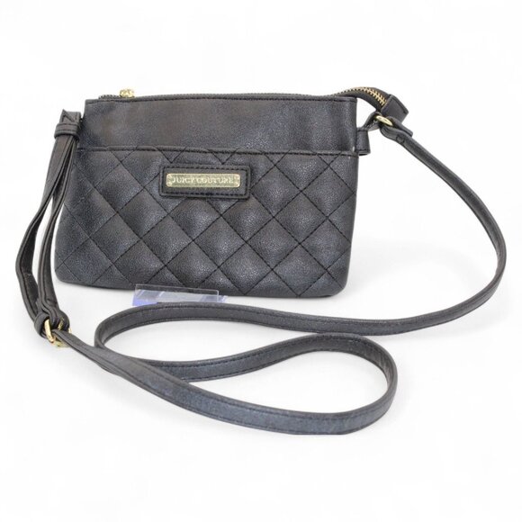 Juicy Couture Quilted Black Crossbody Bag With Gold Hardware & Logo Detail - Picture 1 of 5